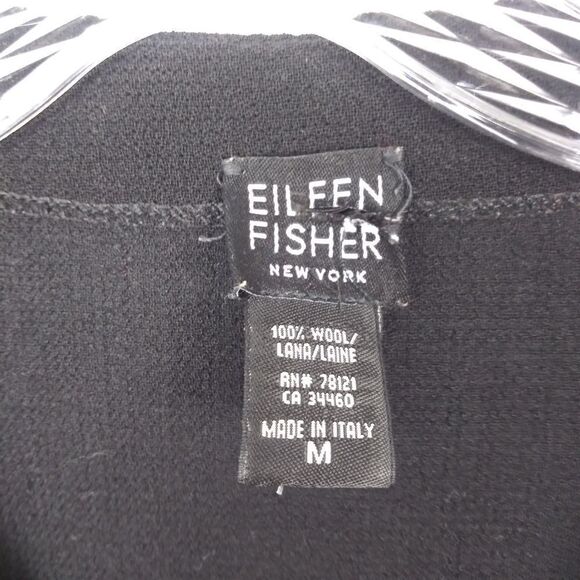 Eileen Fisher 100% wool black cardigan size M - Picture 3 of 4